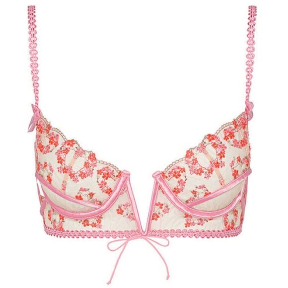 💕FOR LOVE AND LEMONS💕 Love Bouquet Embroidery Bra ~ Pink SDD NWT - Picture 8 of 16